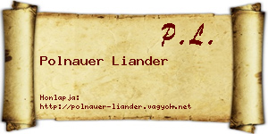 Polnauer Liander névjegykártya